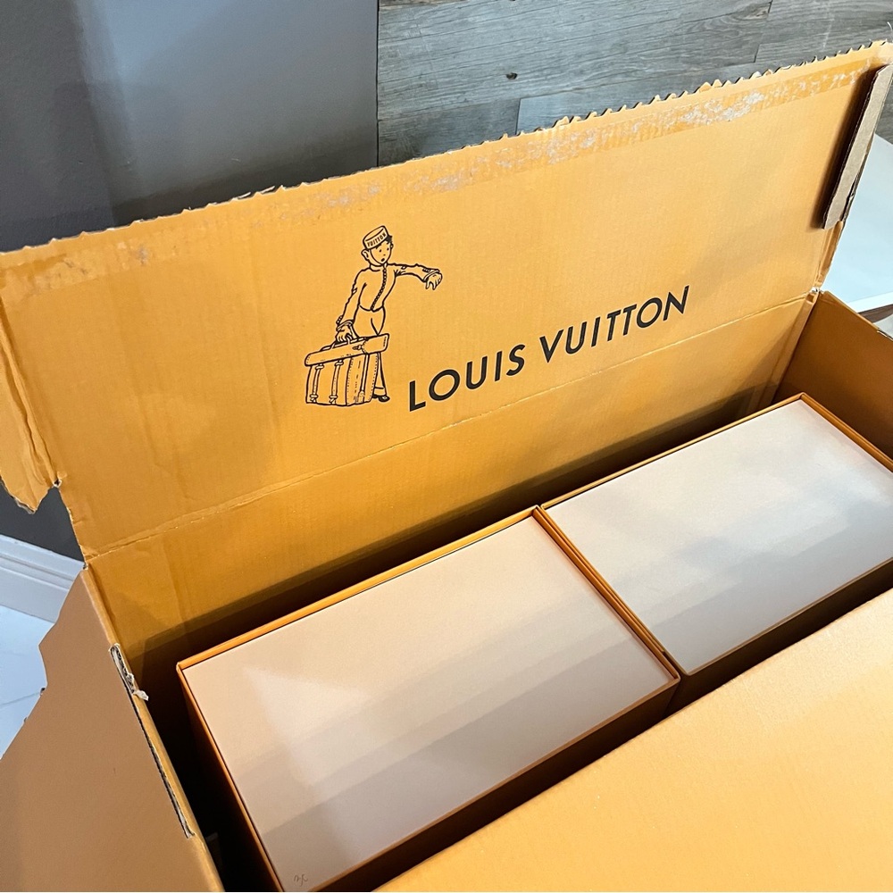 6 Box Bundle L Vuitton JUMBO Gift/Decor/Shoe/Handbag Boxes + 7th LV Shipper Box
